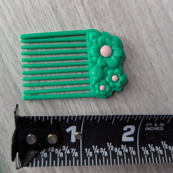 Vintage G1 My Little Pony Accessories Flutter Flower Pick Comb Brush Pink Green - Picture 4 of 4